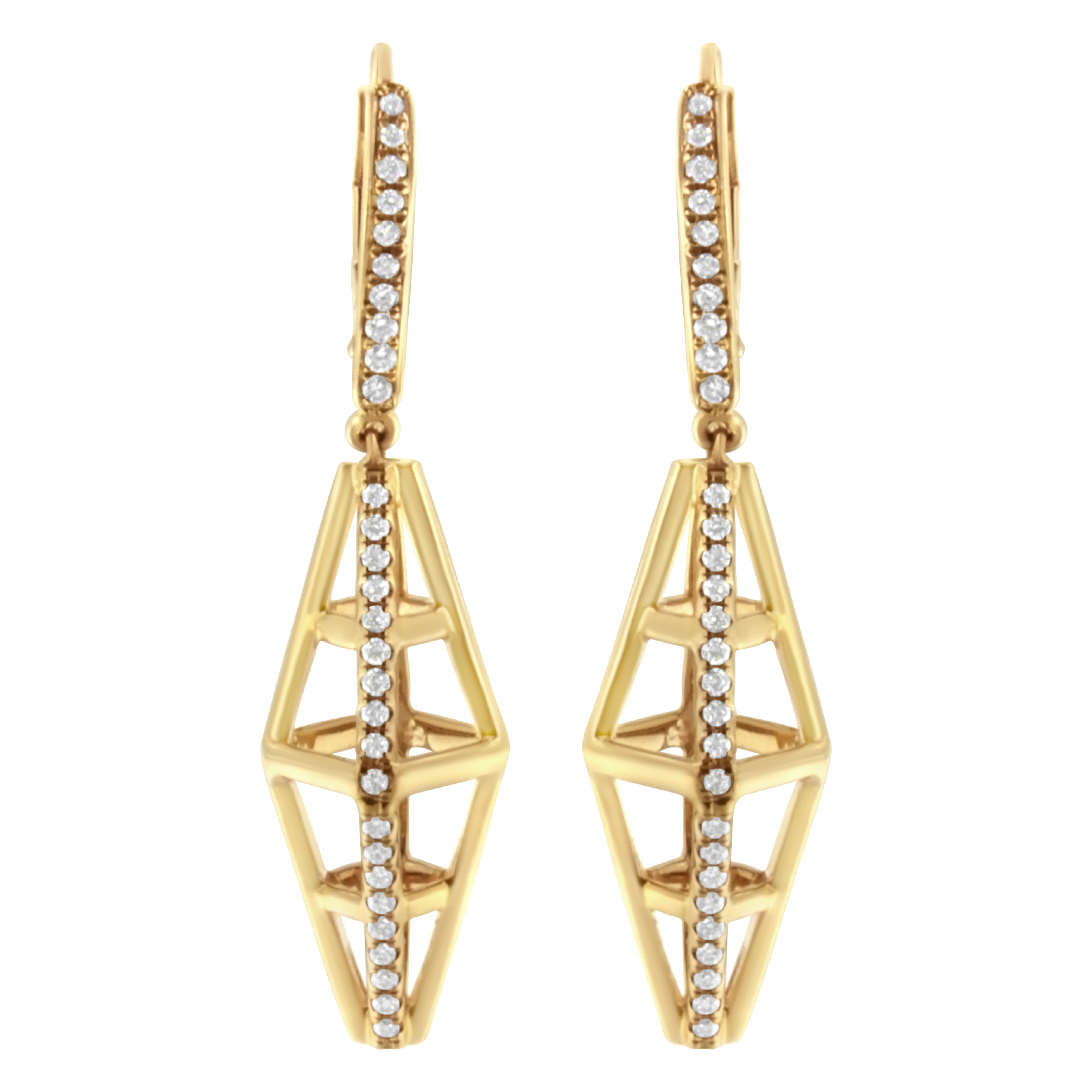 14k Yellow Gold 58 Cttw Diamond Geometrical 4302$